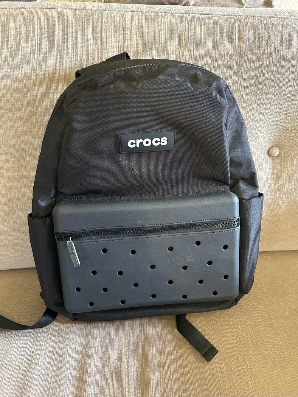 CROCS Black Kids Backpack with Front Croslite Panel
